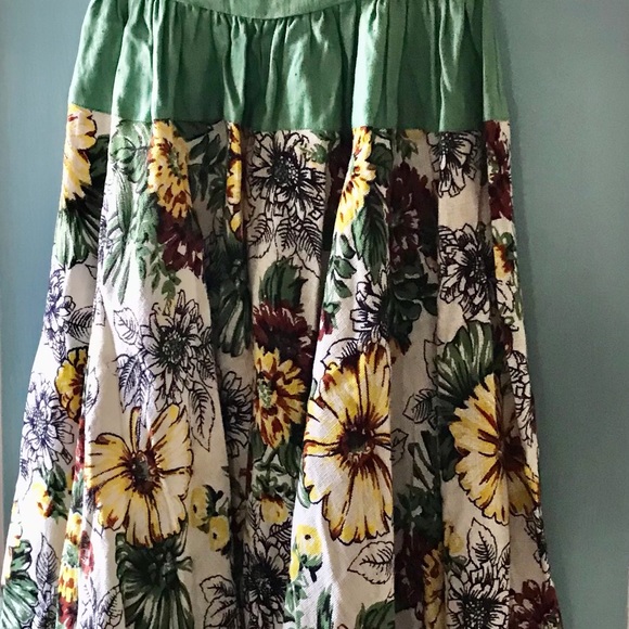 Vintage linen floral feminine garden party dress ! - Picture 4 of 9